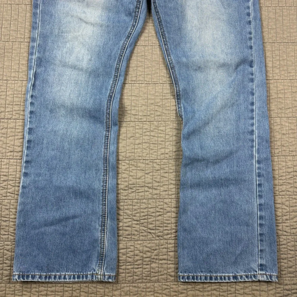 Levi's 504 Jeans Men 36 (34x29) Straight Stretch‎ Medium Wash Denim Button Fly